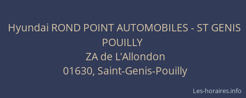 Hyundai ROND POINT AUTOMOBILES - ST GENIS POUILLY