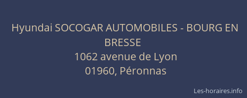 Hyundai SOCOGAR AUTOMOBILES - BOURG EN BRESSE