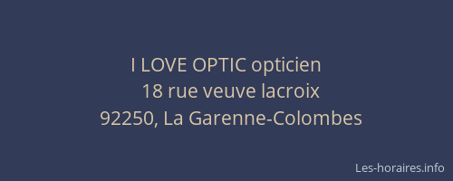 I LOVE OPTIC opticien