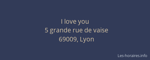 I love you
