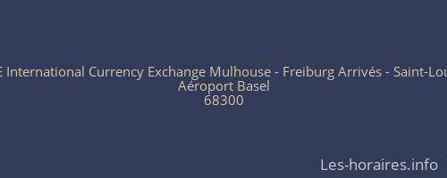 ICE International Currency Exchange Mulhouse - Freiburg Arriv&eacute;s - Saint-Louis