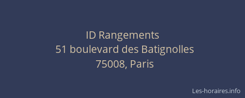 ID Rangements