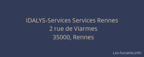 IDALYS-Services Services Rennes