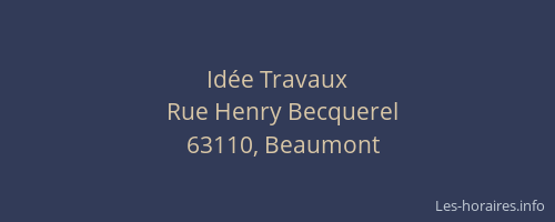 Id&eacute;e Travaux