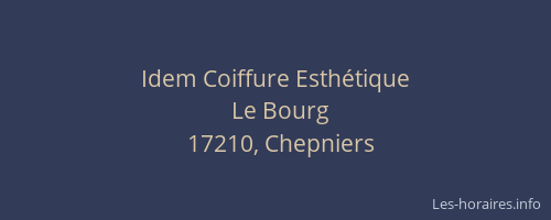 Idem Coiffure Esth&eacute;tique