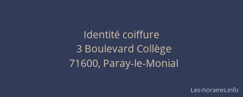 Identit&eacute; coiffure