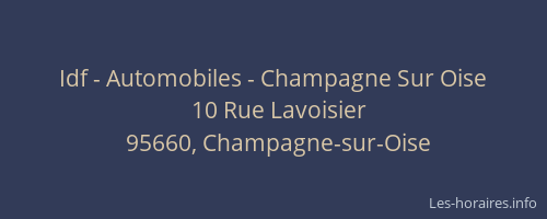 Idf - Automobiles - Champagne Sur Oise
