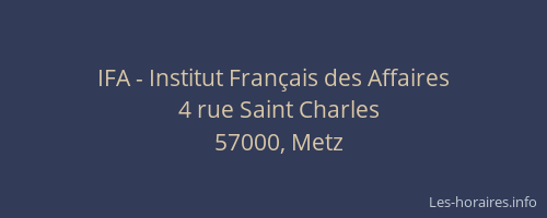 IFA - Institut Français des Affaires