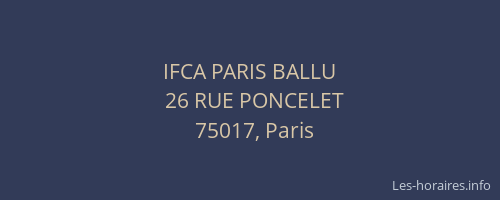 IFCA PARIS BALLU