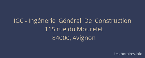 IGC - Ingénerie  Général  De  Construction