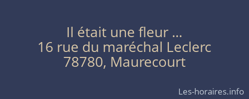 Il était une fleur ...