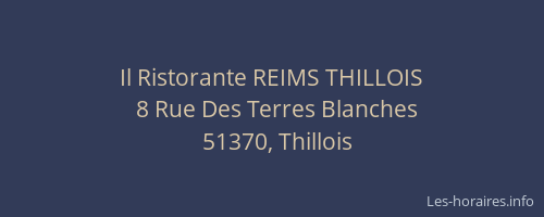 Il Ristorante REIMS THILLOIS