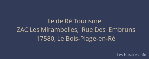 Ile de R&eacute; Tourisme