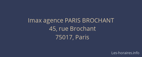 Imax agence PARIS BROCHANT