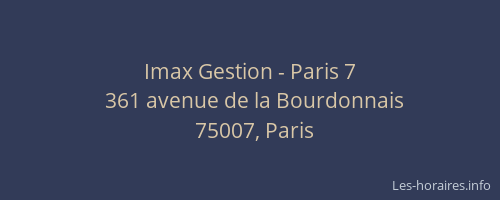 Imax Gestion - Paris 7