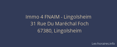Immo 4 FNAIM - Lingolsheim