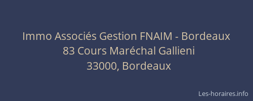 Immo Associés Gestion FNAIM - Bordeaux
