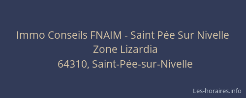 Immo Conseils FNAIM - Saint P&eacute;e Sur Nivelle