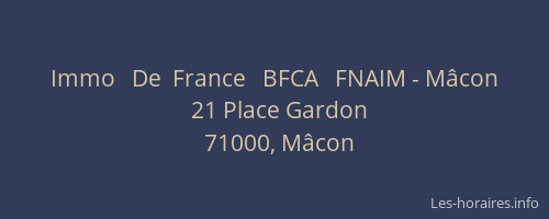 Immo   De  France   BFCA   FNAIM - Mâcon