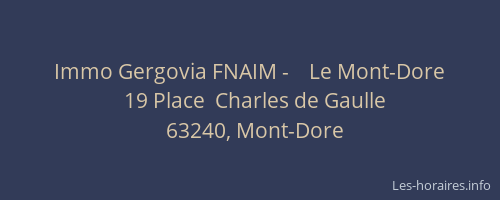 Immo Gergovia FNAIM -    Le Mont-Dore