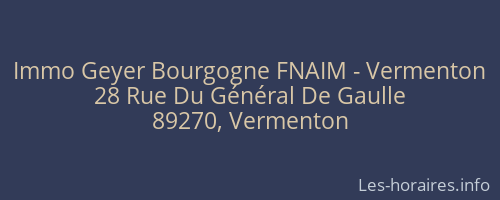 Immo Geyer Bourgogne FNAIM - Vermenton