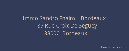 Immo Sandro Fnaim  - Bordeaux