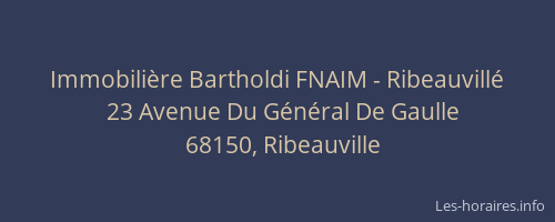 Immobilière Bartholdi FNAIM - Ribeauvillé