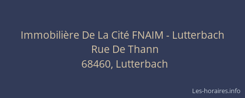 Immobilière De La Cité FNAIM - Lutterbach