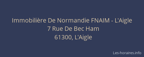 Immobili&egrave;re De Normandie FNAIM - L'Aigle