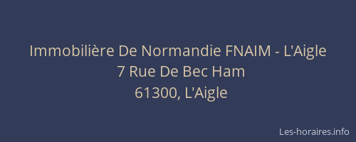 Immobilière De Normandie FNAIM - L'Aigle
