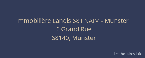 Immobilière Landis 68 FNAIM - Munster