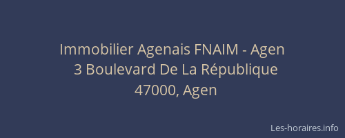 Immobilier Agenais FNAIM - Agen