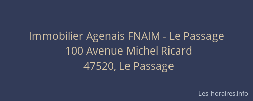 Immobilier Agenais FNAIM - Le Passage