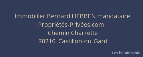 Immobilier Bernard HEBBEN mandataire Propri&eacute;t&eacute;s-Priv&eacute;es.com