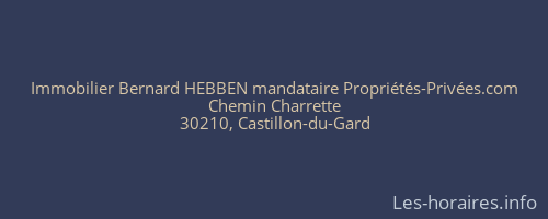 Immobilier Bernard HEBBEN mandataire Propriétés-Privées.com