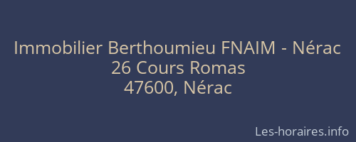 Immobilier Berthoumieu FNAIM - Nérac