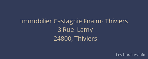 Immobilier Castagnie Fnaim- Thiviers