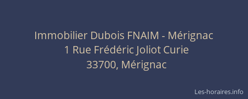 Immobilier Dubois FNAIM - Mérignac