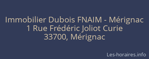 Immobilier Dubois FNAIM - Mérignac
