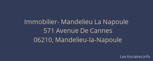 Immobilier- Mandelieu La Napoule