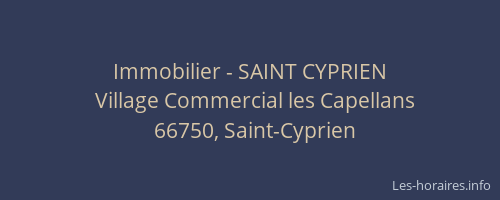 Immobilier - SAINT CYPRIEN