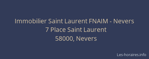 Immobilier Saint Laurent FNAIM - Nevers