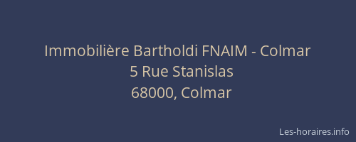 Immobilière Bartholdi FNAIM - Colmar