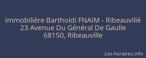 Immobilière Bartholdi FNAIM - Ribeauvillé