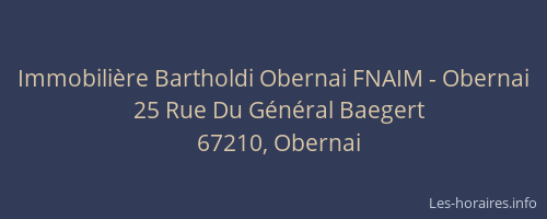 Immobilière Bartholdi Obernai FNAIM - Obernai
