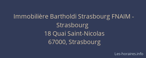 Immobilière Bartholdi Strasbourg FNAIM - Strasbourg