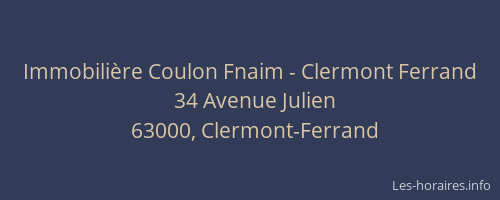 Immobilière Coulon Fnaim - Clermont Ferrand