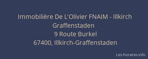 Immobilière De L'Olivier FNAIM - Illkirch Graffenstaden