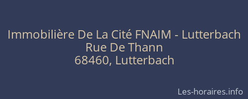 Immobilière De La Cité FNAIM - Lutterbach