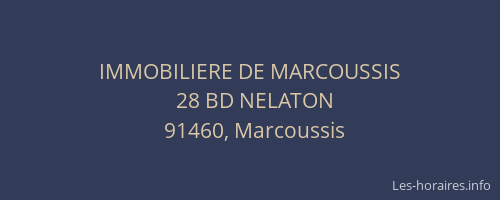 IMMOBILIERE DE MARCOUSSIS
